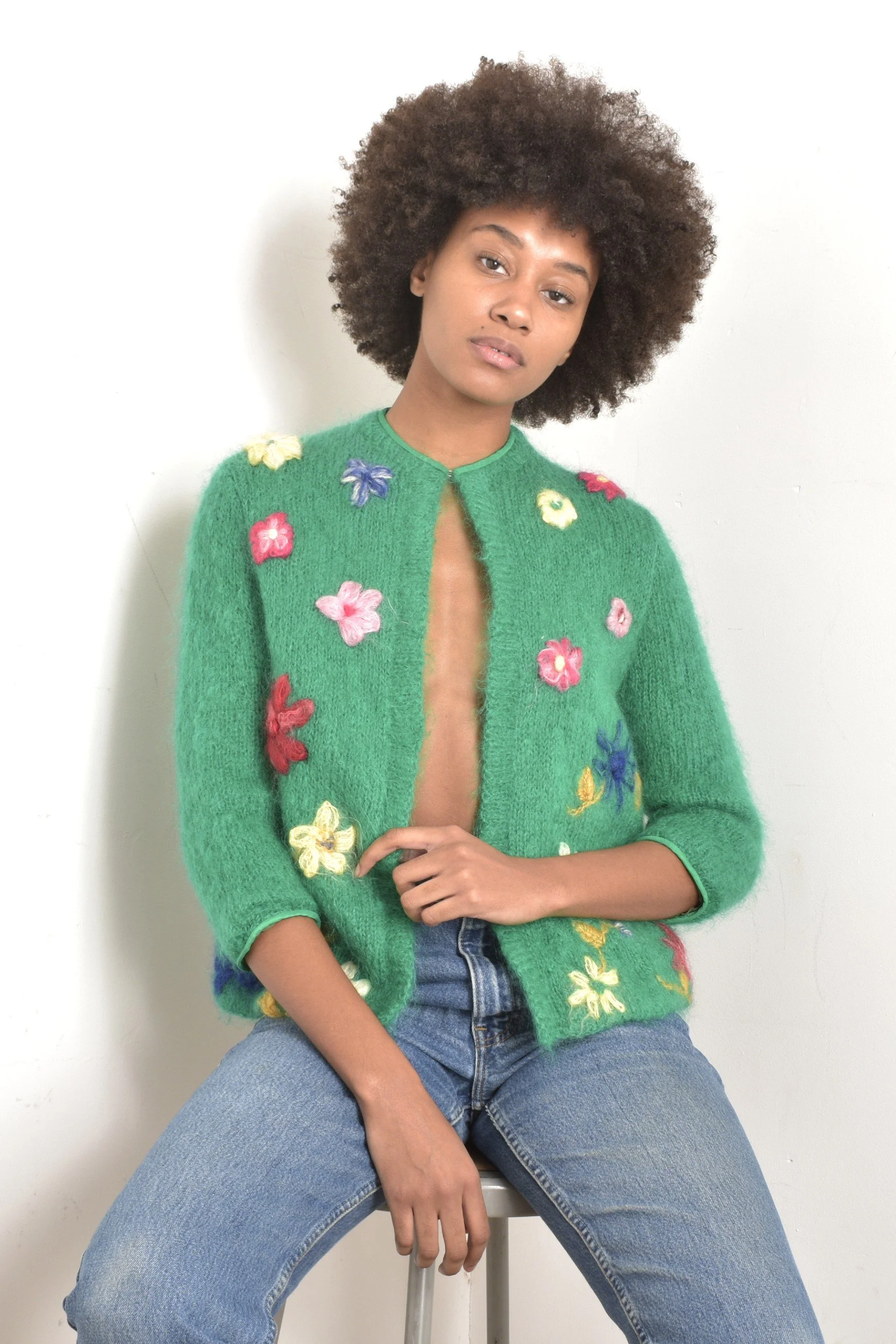 トップス L MINEDENIM GDC Collabo MOHAIR CARDIGAN MINEDENIM×GDC collabo】MOHAIR CARDIGAN